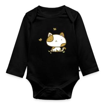 Chat mignon - Body Bébé bio manches longues - noir - Devant