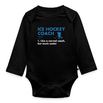 Sport Coach Definition Ice Hockey - Baby Bio-Langarm-Body - Schwarz - Vorne