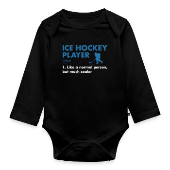 Sport Player Definition Ice Hockey - Baby Bio-Langarm-Body - Schwarz - Vorne