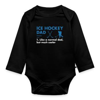 Sport Dad Definition Ice Hockey - Baby Bio-Langarm-Body - Schwarz - Vorne
