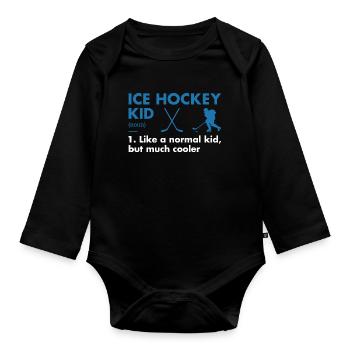 Sport Kid Definition Ice Hockey - Baby Bio-Langarm-Body - Schwarz - Vorne