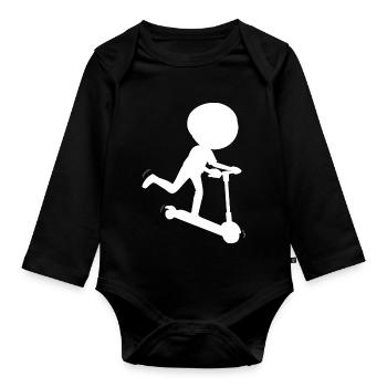 E-Scooter Roller Scooter - Body Bébé bio manches longues - noir - Devant