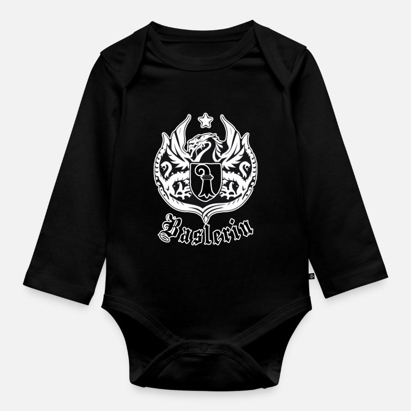 Armoiries de Bâle - Body Bébé bio manches longues - noir
