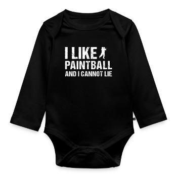 I Like Paintball And I Cannot Lie Paintball - Organic Longsleeve Baby Bodysuit - black - Front