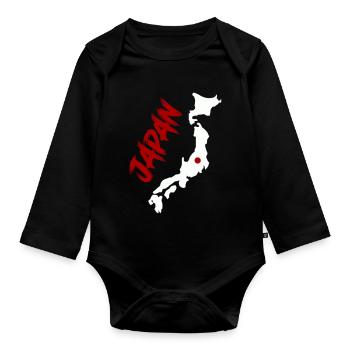 Japan - Organic Longsleeve Baby Bodysuit - black - Front