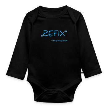 Zefix, Der grantige Bayer - Baby Bio-Langarm-Body - Schwarz - Vorne