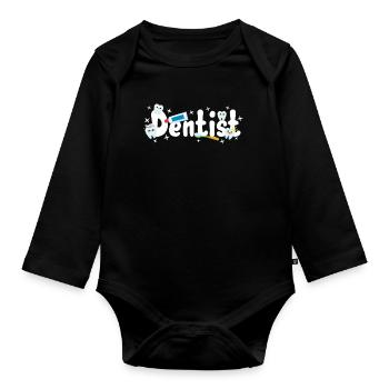 Dentiste Dentiste - Body Bébé bio manches longues - noir - Devant