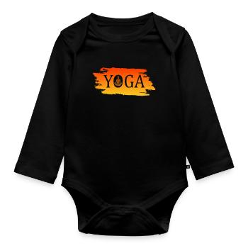 Yoga yoga - Baby Bio-Langarm-Body - Schwarz - Vorne