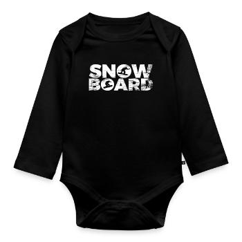 Snowboarding - Baby Bio-Langarm-Body - Schwarz - Vorne