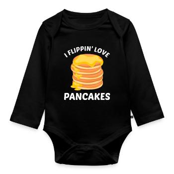Pfannenkuchen - Baby Bio-Langarm-Body - Schwarz - Vorne