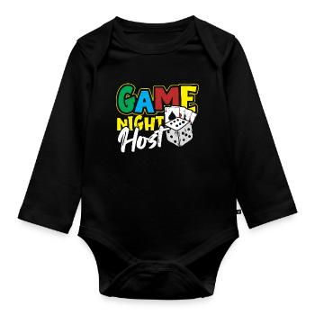 Board Games Game Board Gift - Organic Longsleeve Baby Bodysuit - black - Front