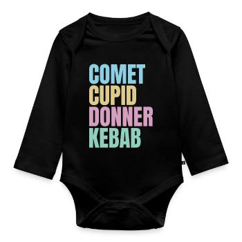 funny Christmas - Organic Longsleeve Baby Bodysuit - black - Front