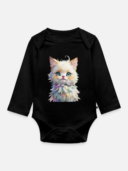 Niedliches Tier - Baby Bio-Langarm-Body - Schwarz