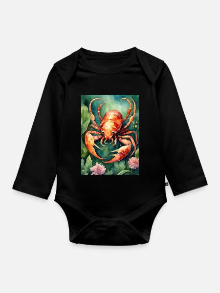 Sternzeichen Skorpion - Baby Bio-Langarm-Body - Schwarz