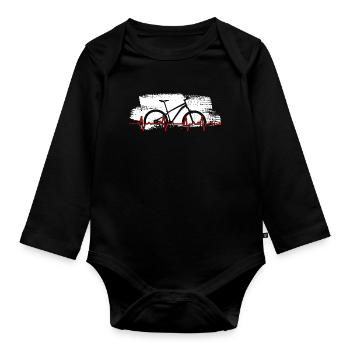 Bike Heartbeat Graphic - Organic Longsleeve Baby Bodysuit - black - Front