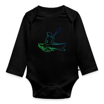 Kayak Kayak Femmes Kayak Canoë Homme - Body Bébé bio manches longues - noir - Devant