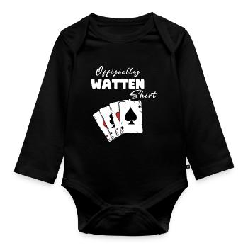 Watten Offizielles Shirt - Baby Bio-Langarm-Body - Schwarz - Vorne