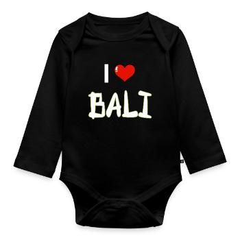 Bali - Indonesien - Baby Bio-Langarm-Body - Schwarz - Vorne