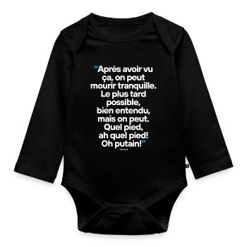 Citation célèbre commentateur / footballeur - Body Bébé bio manches longues - noir - Devant