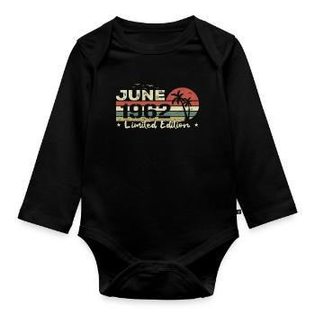June Vintage 62nd Anniversary Born 1962 Vibe - Organic Longsleeve Baby Bodysuit - black - Front
