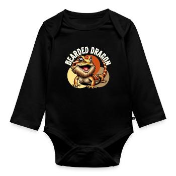 Bartagame Bartagamen Bearded Dragon - Organic Longsleeve Baby Bodysuit - black - Front