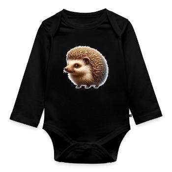 Igel - Baby Bio-Langarm-Body - Schwarz - Vorne