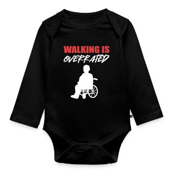 Rollstuhl - Baby Bio-Langarm-Body - Schwarz - Vorne