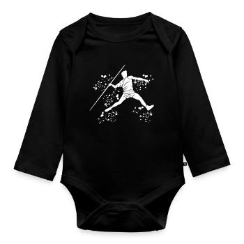 Lancer de javelot Colorsplash Lancer de javelot - Body Bébé bio manches longues - noir - Devant