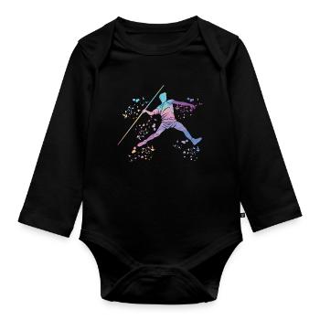 Speerwurf Colorsplash Speerwurf - Baby Bio-Langarm-Body - Schwarz - Vorne