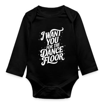Je te veux sur le dance floor - Body Bébé bio manches longues - noir - Devant