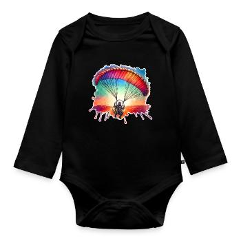 Motorschirm Paramotor - Organic Longsleeve Baby Bodysuit - black - Front