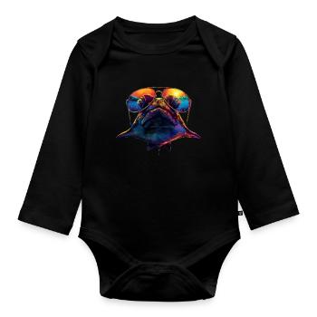Stachelrochen - Baby Bio-Langarm-Body - Schwarz - Vorne