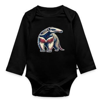 Fourmilier - Body Bébé bio manches longues - noir - Devant