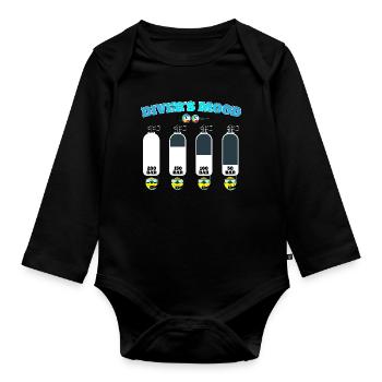 Tauchflasche Tauchen Taucher diving diver scuba - Baby Bio-Langarm-Body - Schwarz - Vorne