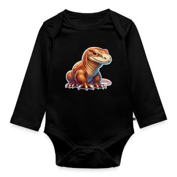 Komodo Dragon - Baby Bio-Langarm-Body - Schwarz - Vorne