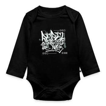 Streetwear Urban Graffiti - Organic Longsleeve Baby Bodysuit - black - Front
