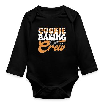 Backen Bäcker Bäckerei - Baby Bio-Langarm-Body - Schwarz - Vorne