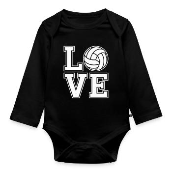Love Volleyball Volleyball Players - Organic Longsleeve Baby Bodysuit - black - Front