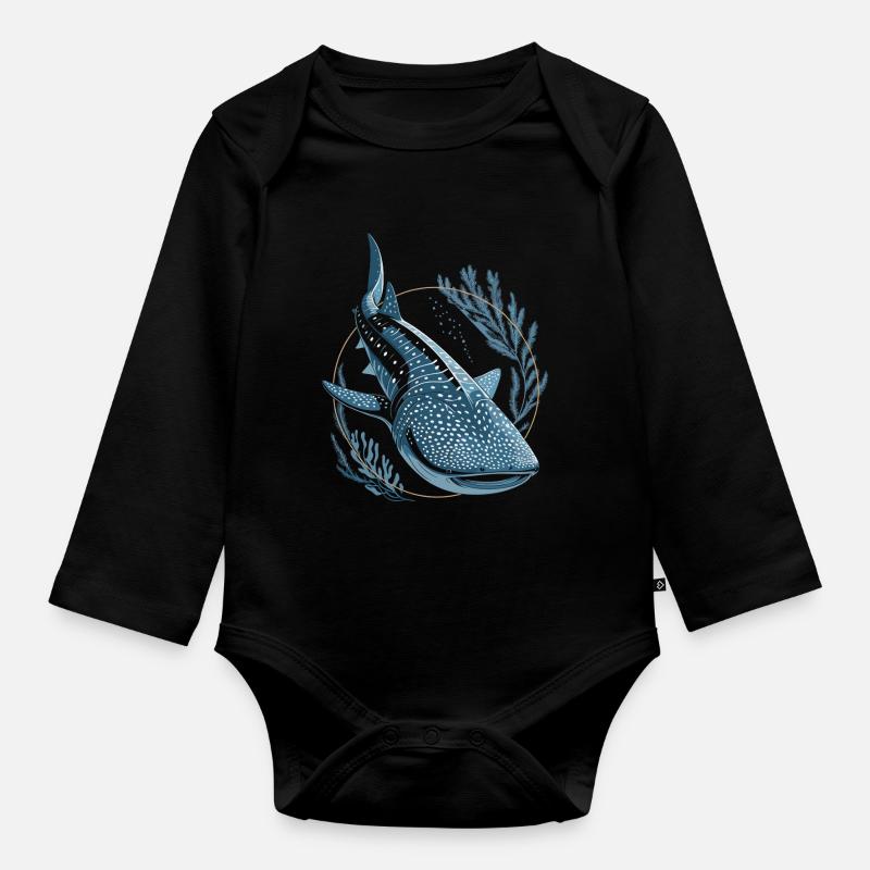 Requin baleine Requin - Body Bébé bio manches longues - noir
