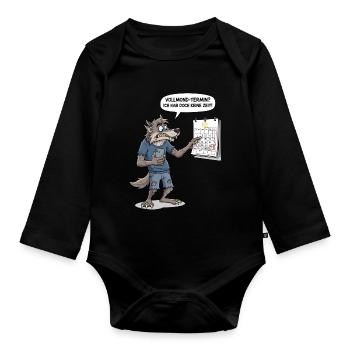 Vollmond-Termin? Ich hab doch keine Zeit ! - Baby Bio-Langarm-Body - Schwarz - Vorne