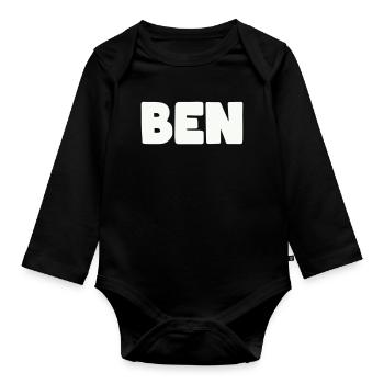 Nom Ben - Body Bébé bio manches longues - noir - Devant