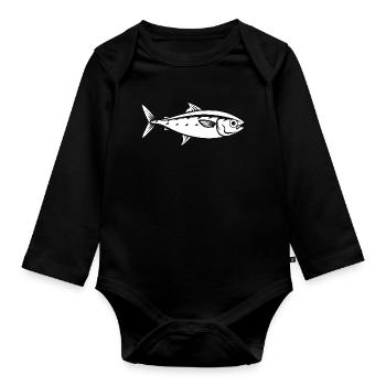 truite - Body Bébé bio manches longues - noir - Devant