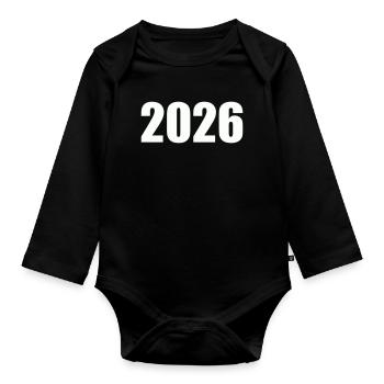 2026 - Organic Longsleeve Baby Bodysuit - black - Front