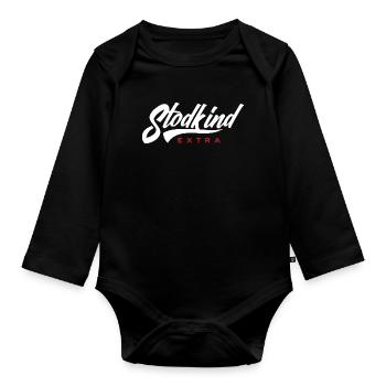 Stodkind Extra WHITE - Body Bébé bio manches longues - noir - Devant