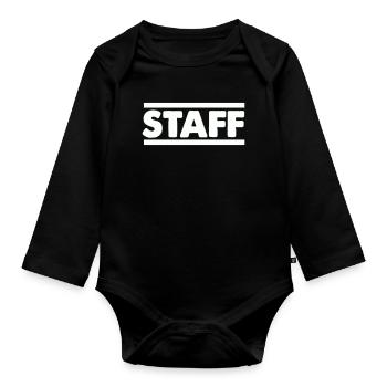 Staff Lettering Bold Contrast - Organic Longsleeve Baby Bodysuit - black - Front