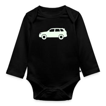 Pastel Car Silhouette - Organic Longsleeve Baby Bodysuit - black - Front