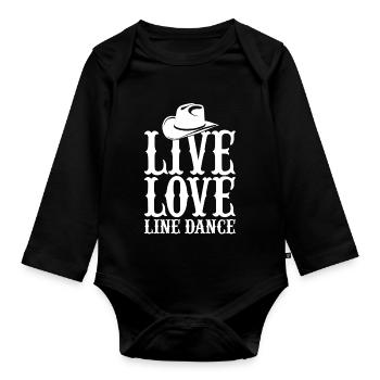 line dance - Organic Longsleeve Baby Bodysuit - black - Front