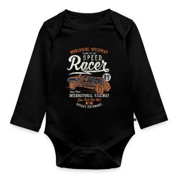 SPEEDWAY RACER - cadeau shirt Vintage Car Auto - Body Bébé bio manches longues - noir - Devant