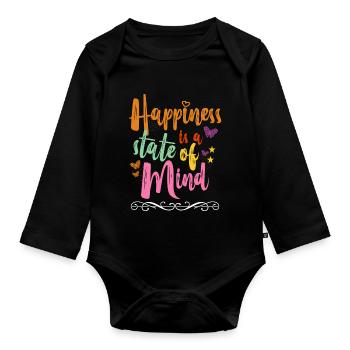 Tenue fille papillon tenue colorée - Body Bébé bio manches longues - noir - Devant