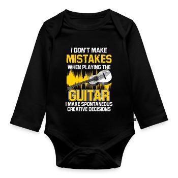 Gitarre Gitarrist Musikinstrument Guitarre Musik - Baby Bio-Langarm-Body - Schwarz - Vorne